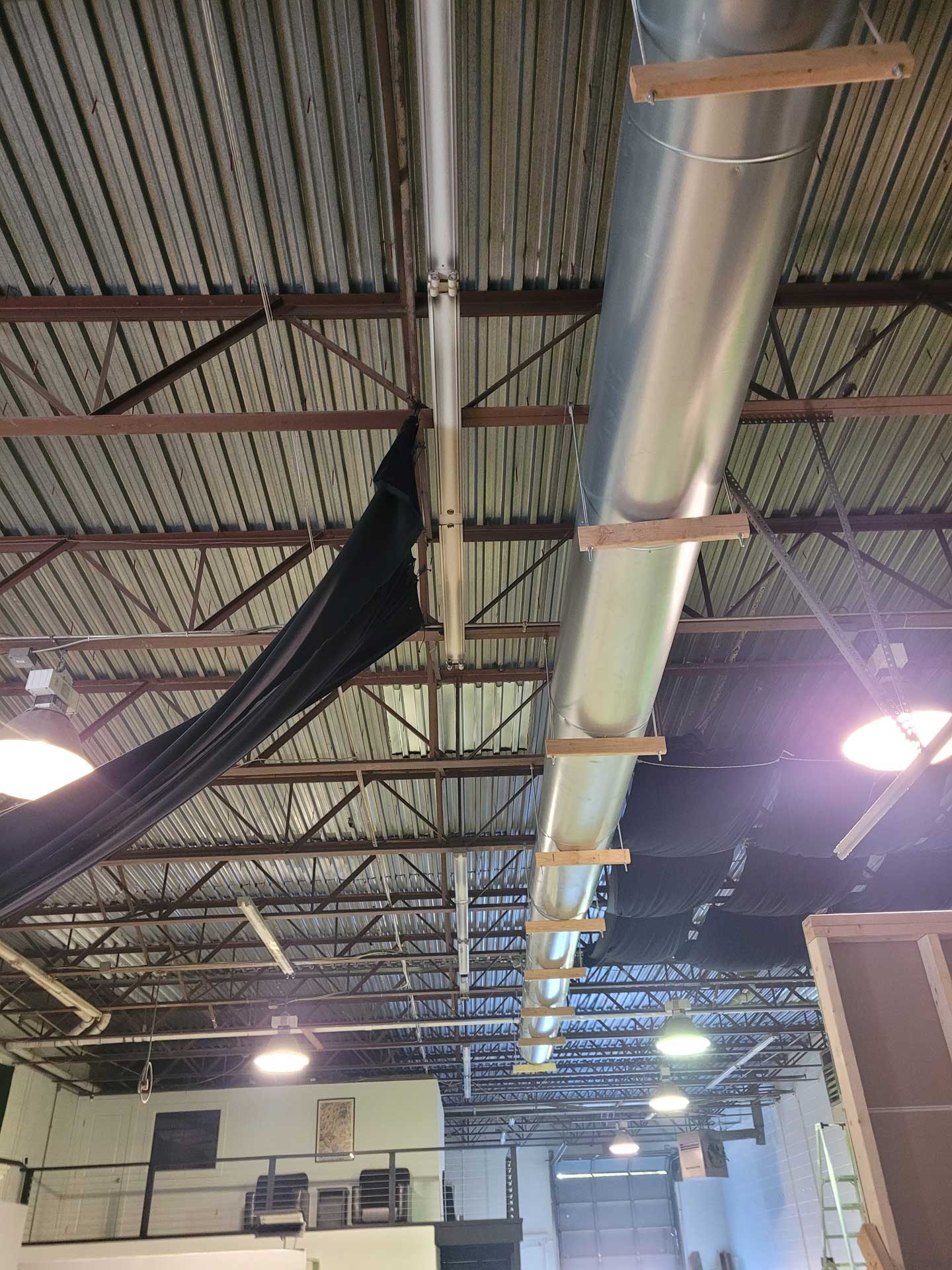 HVAC ducts in a commercial warehouse